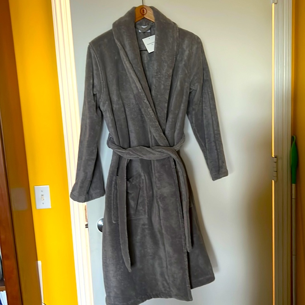 Cotton grey bathrobe